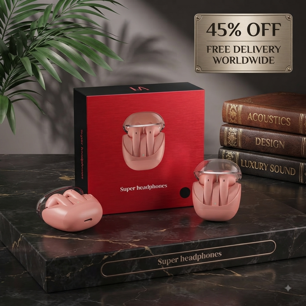 Luxury Pink True Wireless Stereo Earbuds | Hi-Fi Stereo Sound & Active Noise Cancellation with Free Delivery