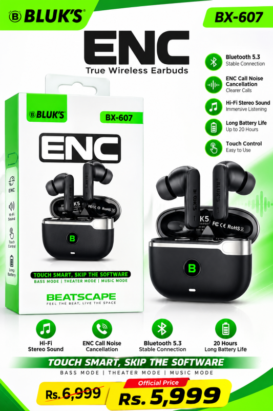 BLUK’S BX-607 ENC Wireless Earbuds