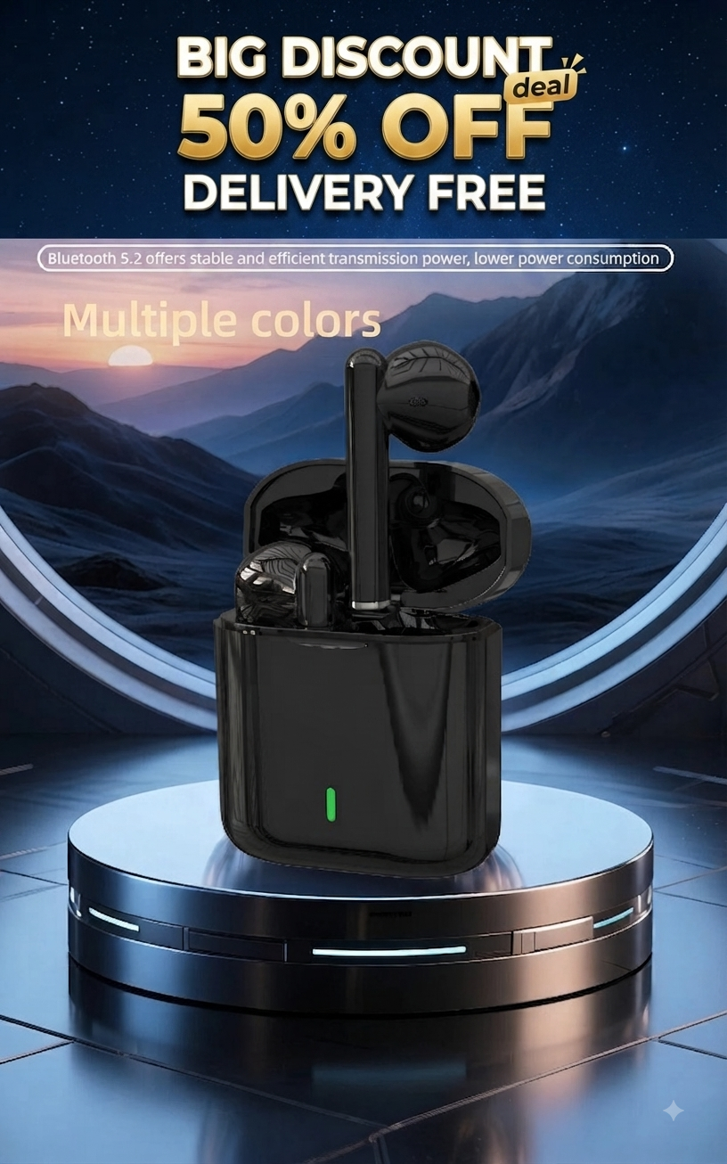 Big Discount 50% Off & Free Delivery: Black Long-Lasting Battery With Fast Charge 1 Earbuds