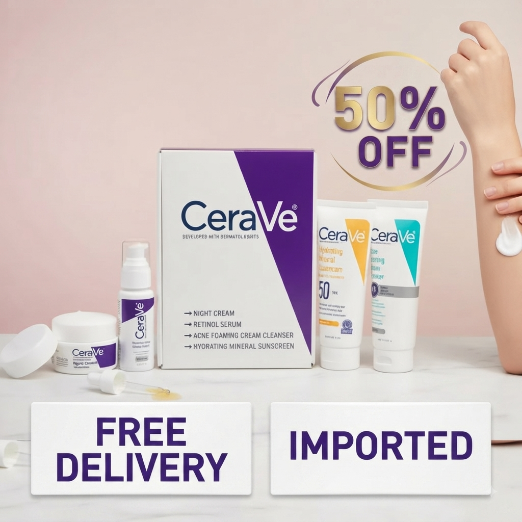 CeraVe 4-in-1 Skincare Bundle & Facial Kit (50% OFF & Free Delivery)