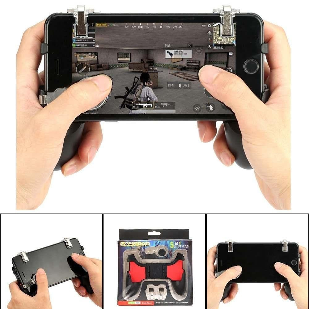5 In 1 Mobile Phone Joystick For PUBG Free Fire Gamepad Controller Games Grip L1 R1 Triggers