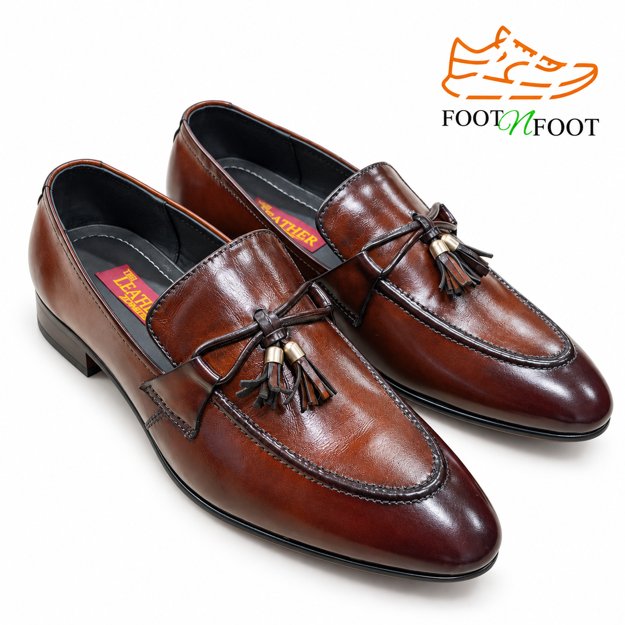 BROWN TASSEL LEATHER LOAFERS