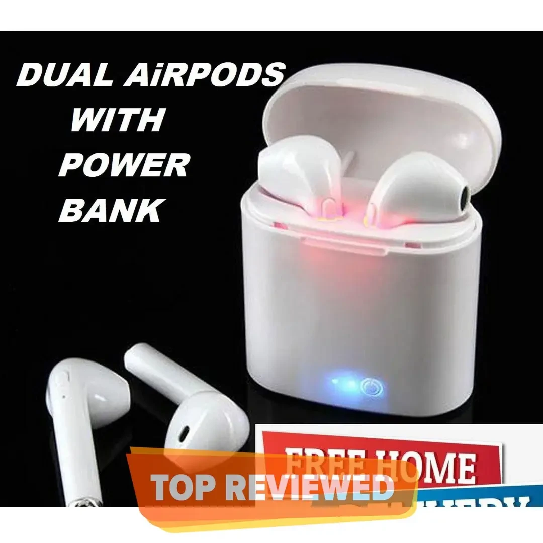 i7 TWS Wireless Bluetooth Earbuds | Stereo Sound & Built-in Mic | Lightweight Handsfree with Charging Case
